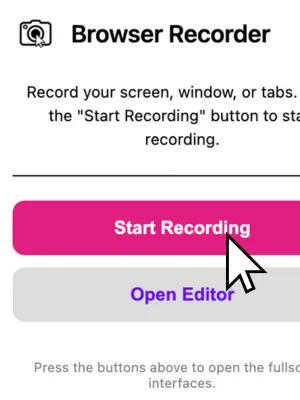 Browser Recorder capturing a Chrome tab