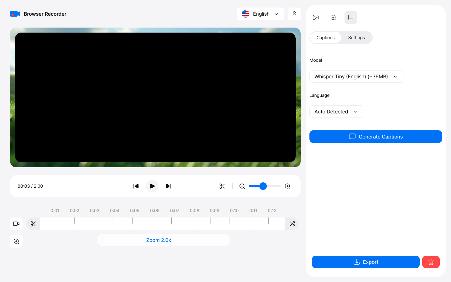 Browser Recorder captura una pestaña de Chrome con audio